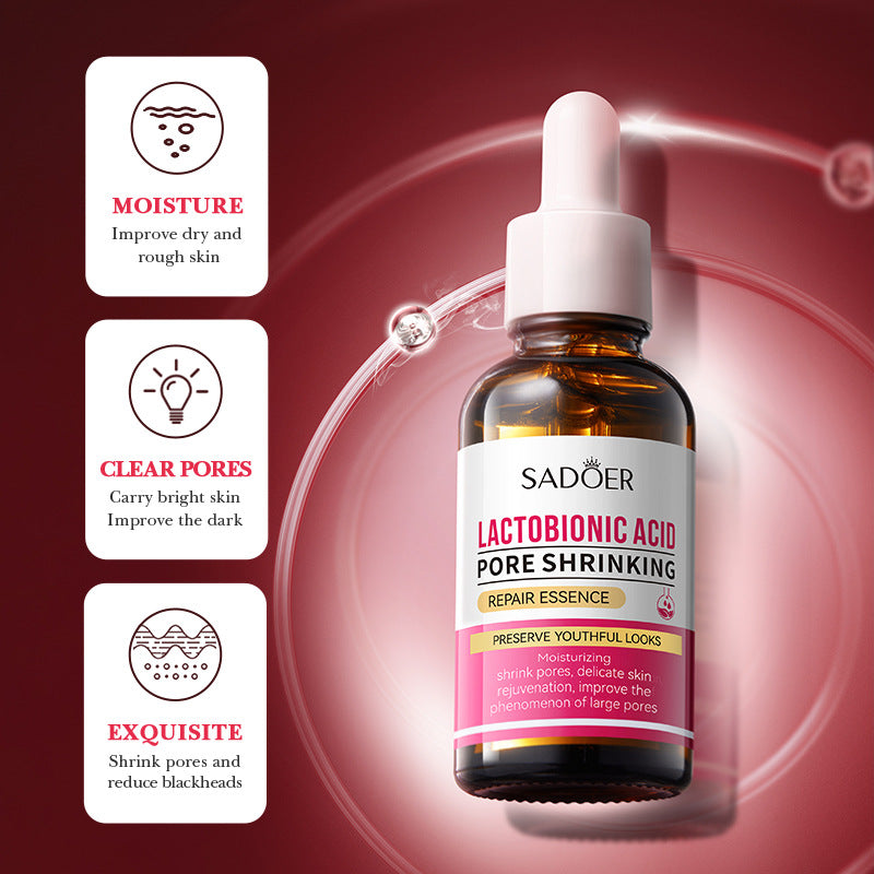 Lactobionic Acid Serum30mlSADOER Moisturizing pore-reducing skin rejuvenation essence cross-border wholesale