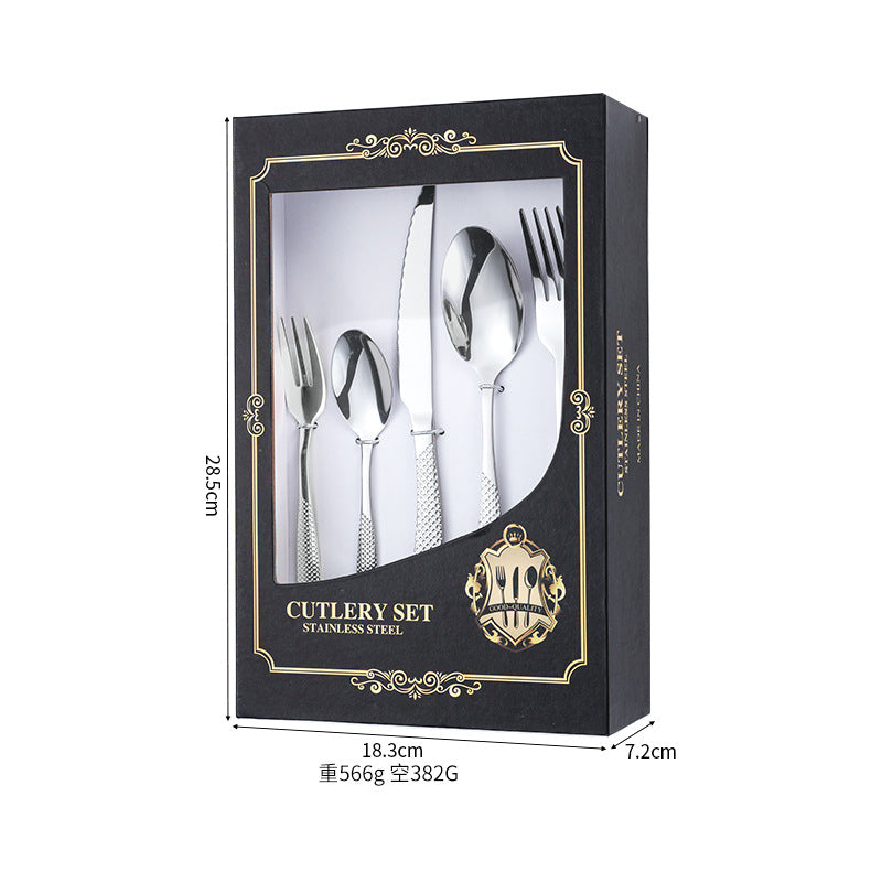 New Hot Selling Stainless Steel Star Diamond Tableware Knife, Fork and Spoon40Set20Set of Steak Knives and Forks