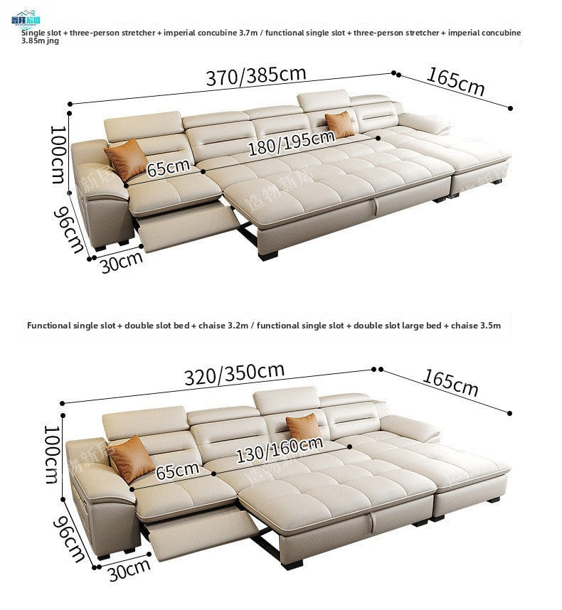 Factory Direct Sale Top Layer Cowhide Multifunctional Wall-Mounted Electric Functional Sofa Space Capsule Simple Modern Living Room Sofa