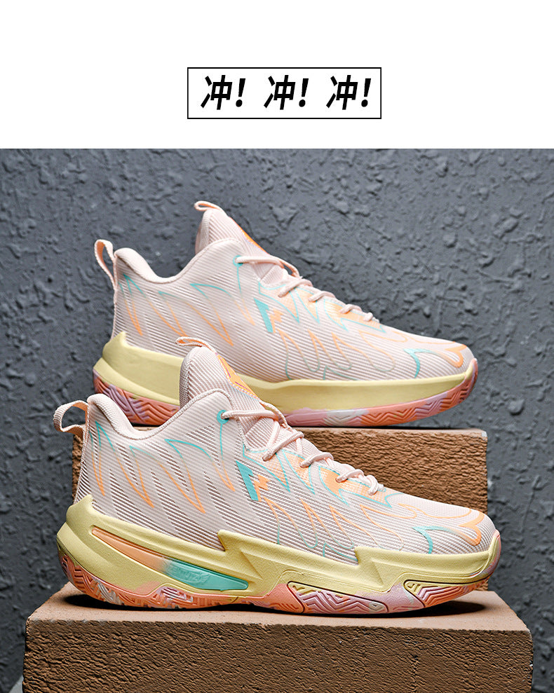 Basketball shoes for men and women, mesh breathable, non-slip, wear-resistant, shock-absorbing sneakers for students and teenagers, professional training sports shoes