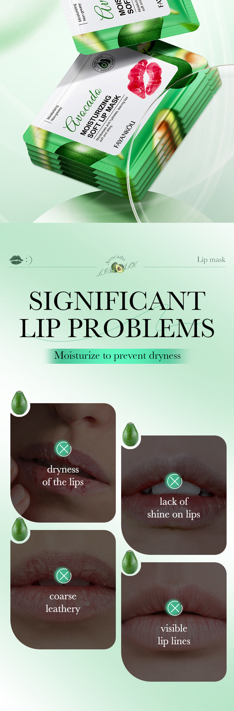 Plant and Fruit Lip Mask Series FAYANKOU Moisturizing Anti-Chap Hydrating Lip Patches Cross-Border Wholesale