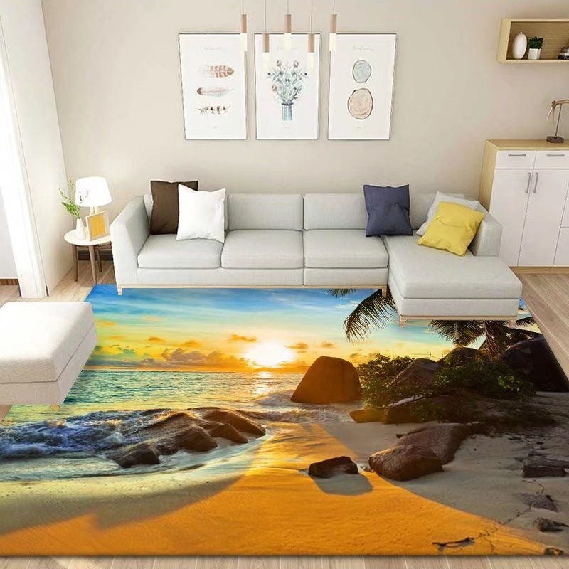 Living Room Carpet Stain-Resistant Easy to Clean Sofa Coffee Table Rug Home Insulation Silent Simple Style Non-Slip Crystal Velvet Carpet