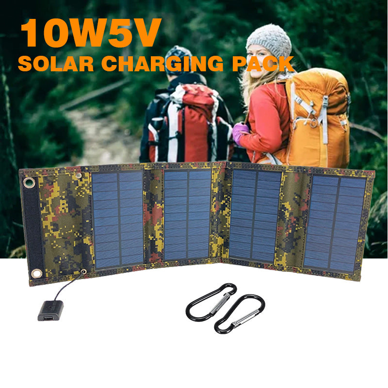 Exclusive Single Crystal 10W 5V Solar Panel Outdoor Portable Folding Bag for Travel Camping Emergency Charging