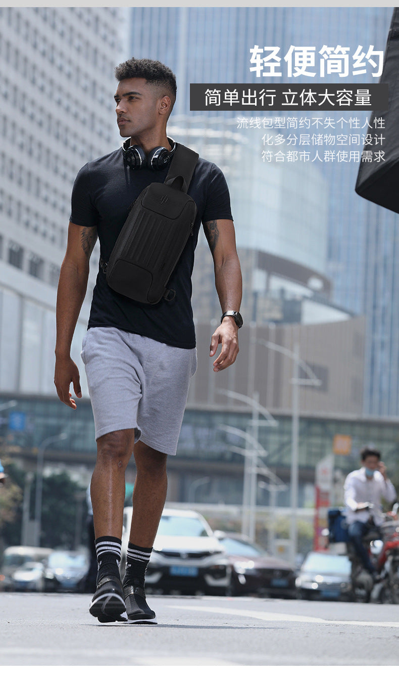 ozuko New Men's Chest Bag Casual Versatile Crossbody Bag Waterproof Anti-theft Men's Bag Crossbody Bag High-end Feel