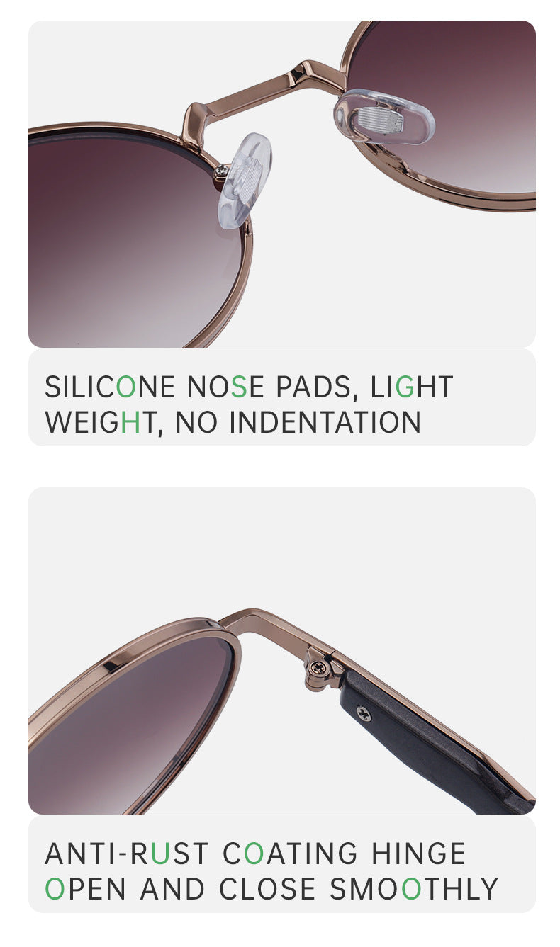 Oval Small Frame Sunglasses for Women, High-End Brand, European and American Style, Trendy UV Protection Sunglasses