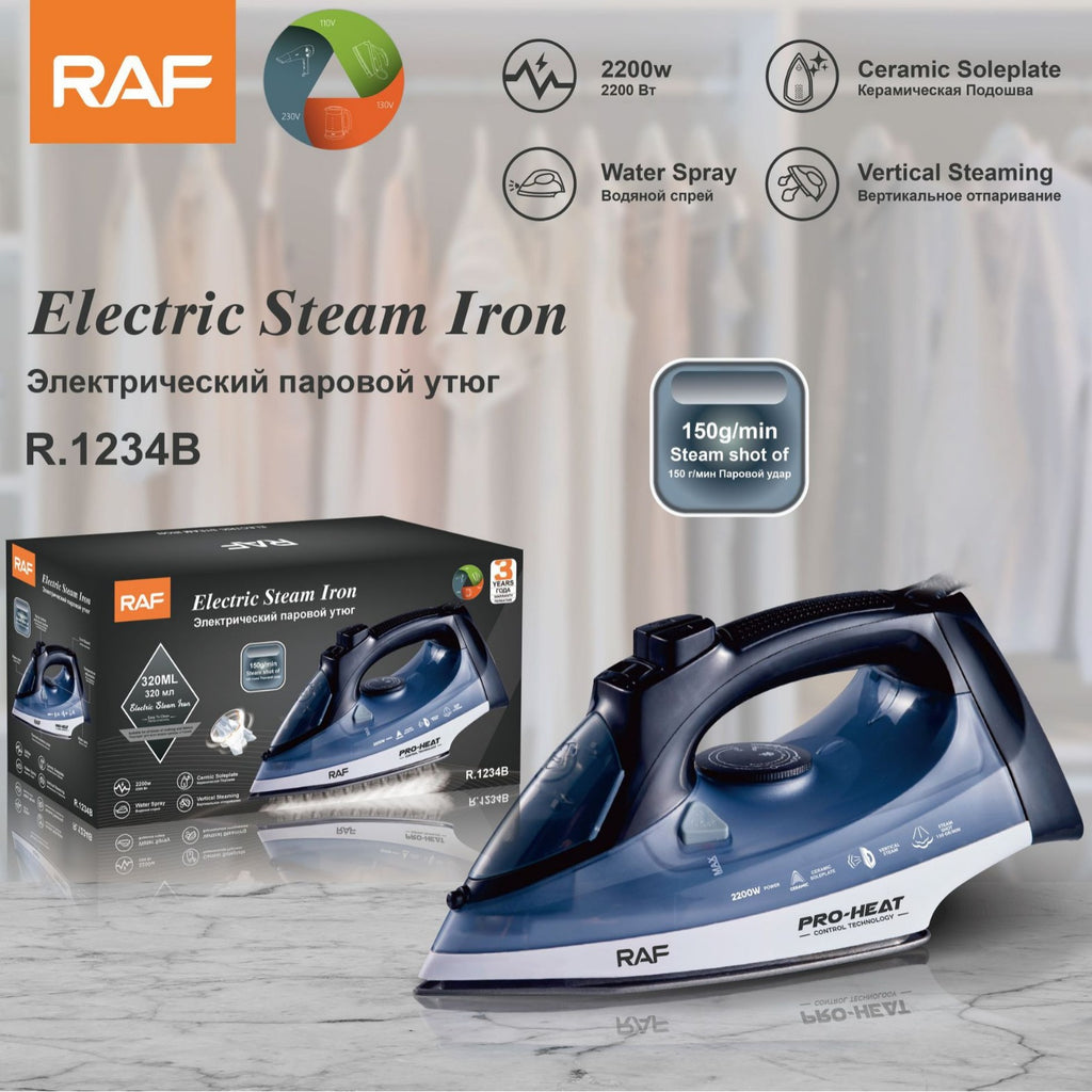 RAF European and American Standard Household Steam Iron Handheld Hanging Corded Electric Iron Dry and Wet Dual-use2200W
