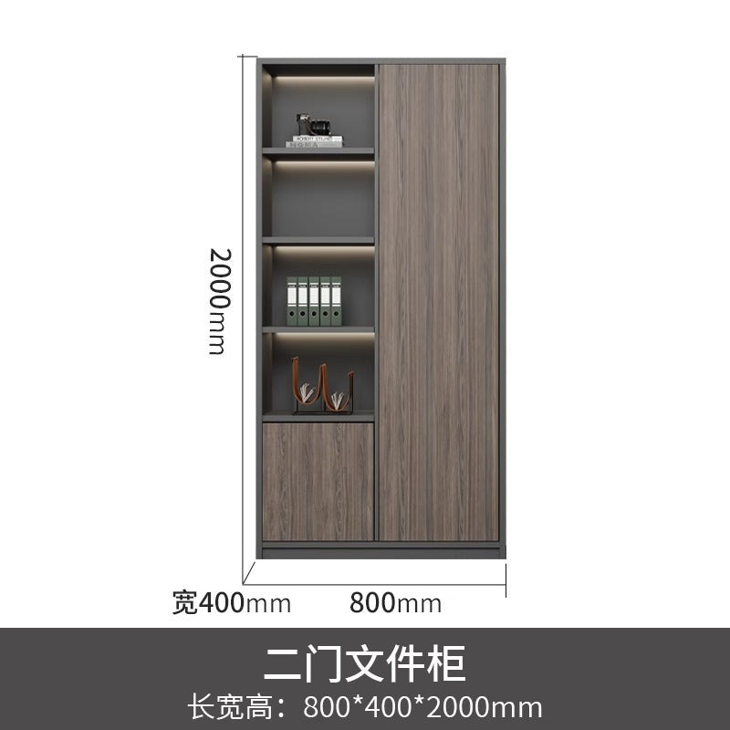 Office File Cabinet with Lock Storage Cabinet Wooden Modern Bookshelf Boss Background Cabinet Archive Cabinet