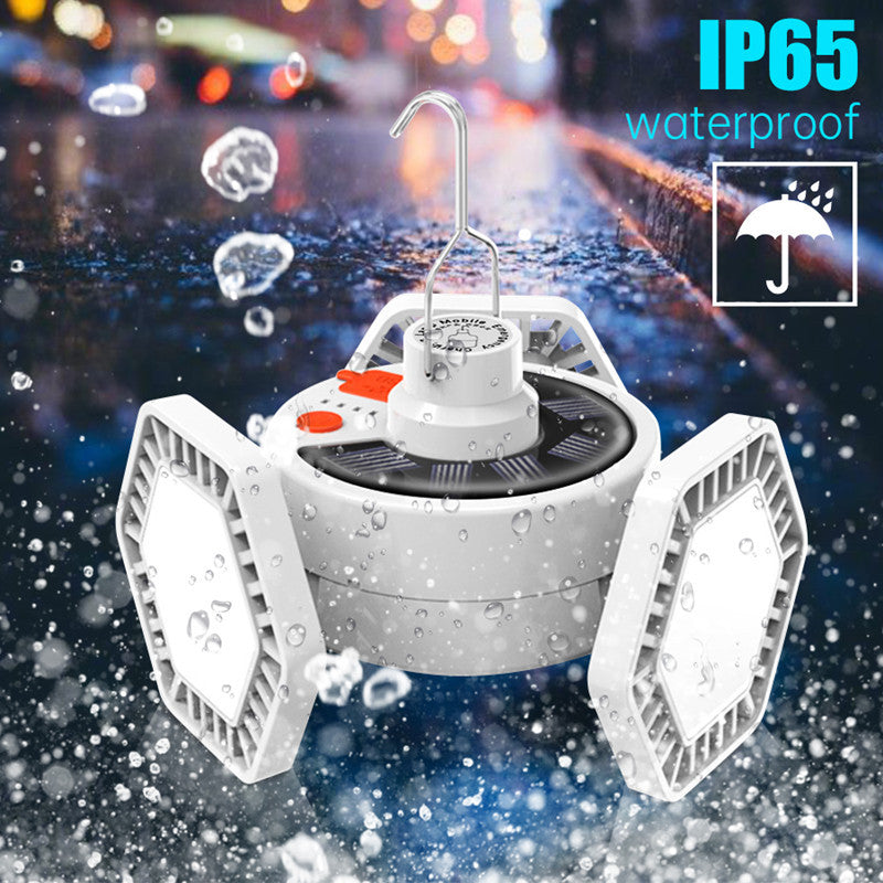 Outdoor LED Tent Light Camping Light with Remote Control Three-Leaf Bulb Emergency Light for Home Power Outage