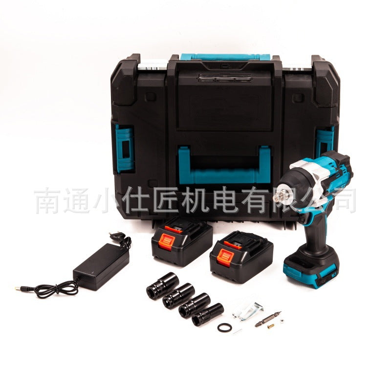 Cross-Border Foreign Trade Cordless Lithium Battery Wrench Brushless Strong Torque Screwdriver Auto Repair Air Gun Mechanic Repair Electric Wrench