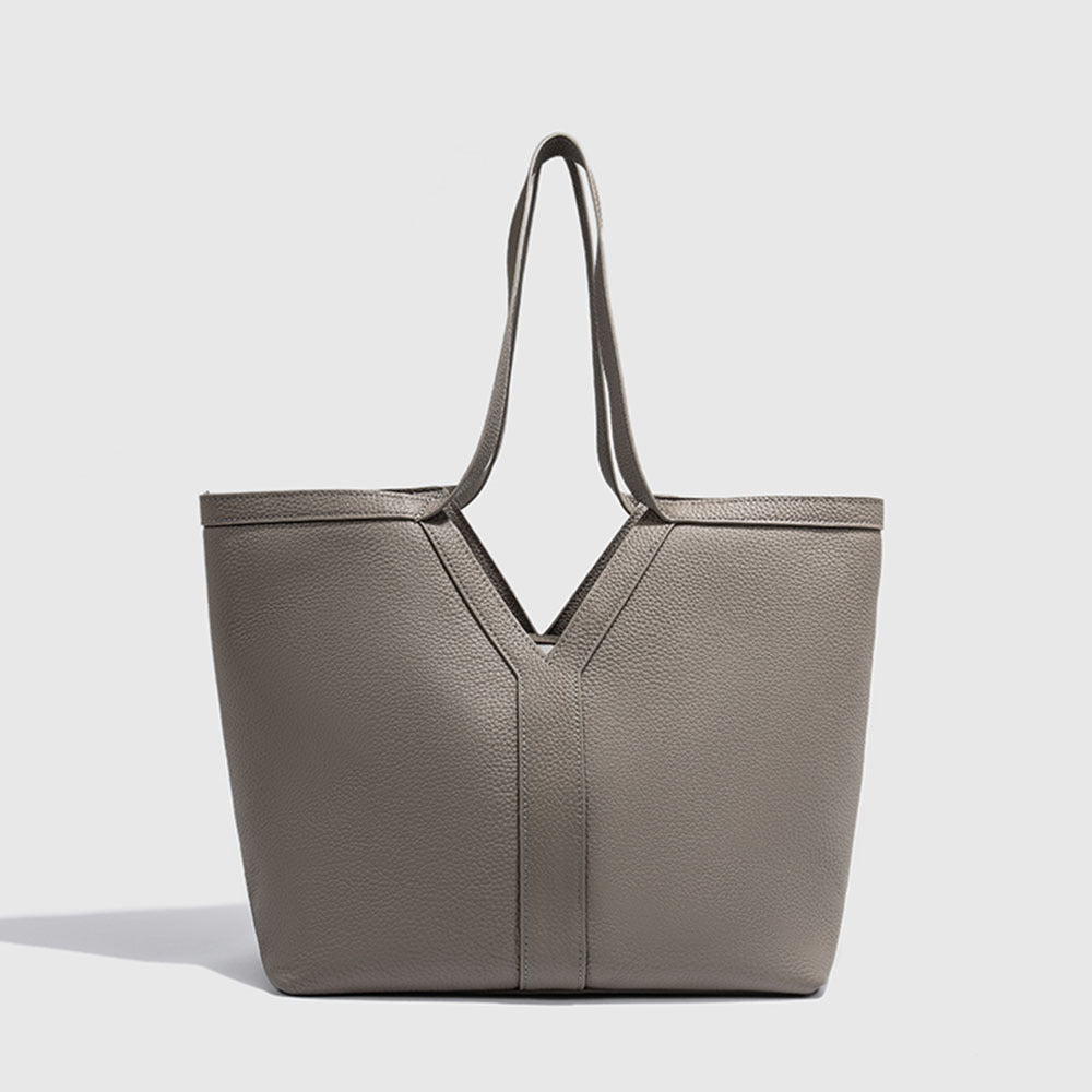 Autumn Winter New Genuine Leather Tote Bag Large Capacity Women's Bag Top Layer Cowhide Single Shoulder Commuter Underarm Bag