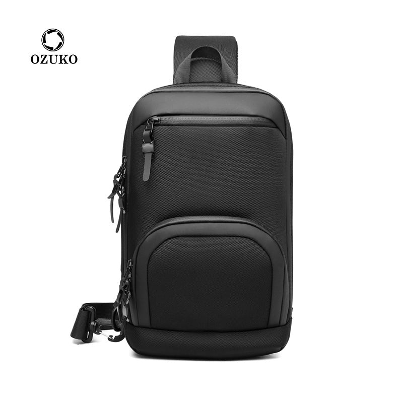 ozuko New Oxford Cloth Chest Bag Outdoor Men's Shoulder Bag Casual Waterproof Men's Bag Single Shoulder Crossbody Bag