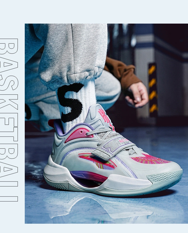 Plus Size Trendy Fashion Mesh Breathable Sports Shoes Youth Training Combat High Elastic Wear-Resistant Basketball Shoes