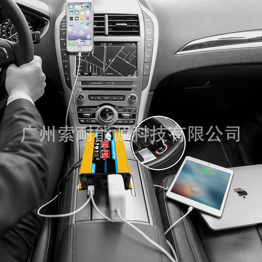 Vehicle Inverter300W 12V Turn110V 220V Dual Voltage Display Export to Southeast Asia E-commerce