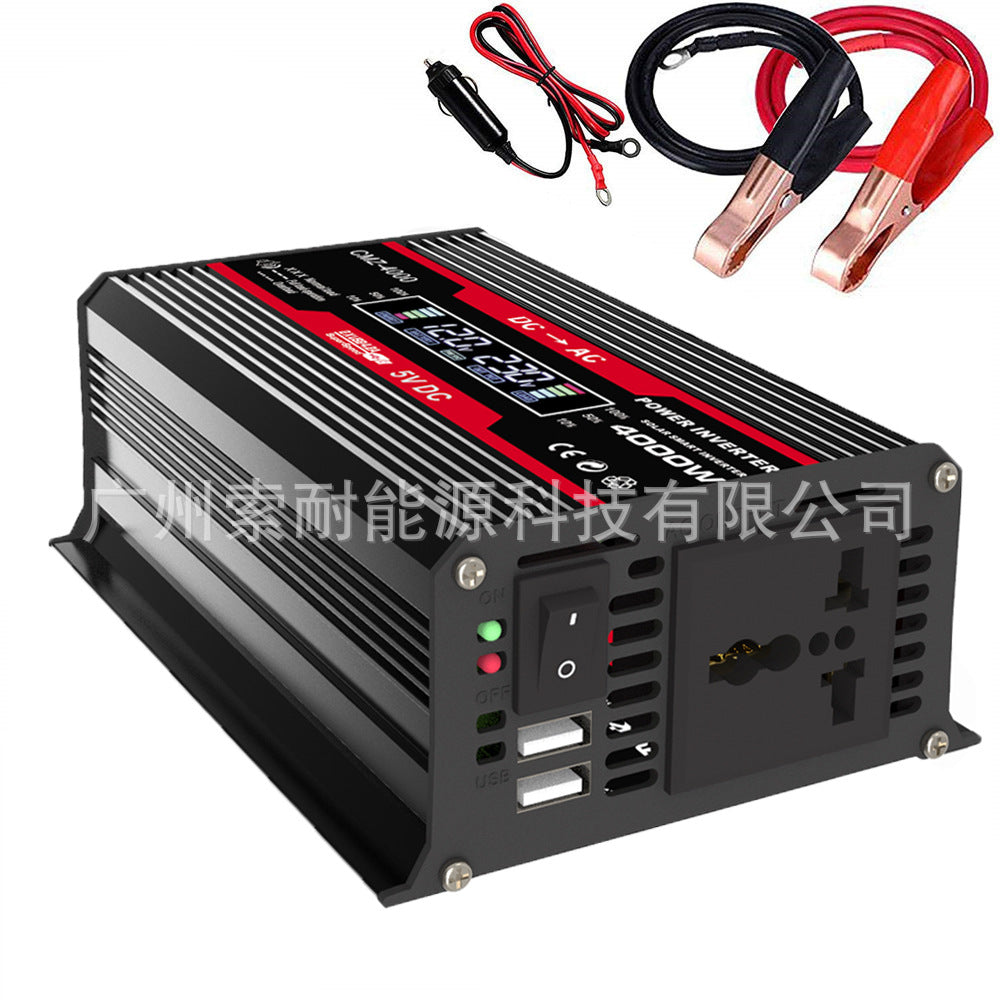 Supreme Car Inverter300W 12V Turn110V 220V Smart Color Screen Dual USB Mouth inverter