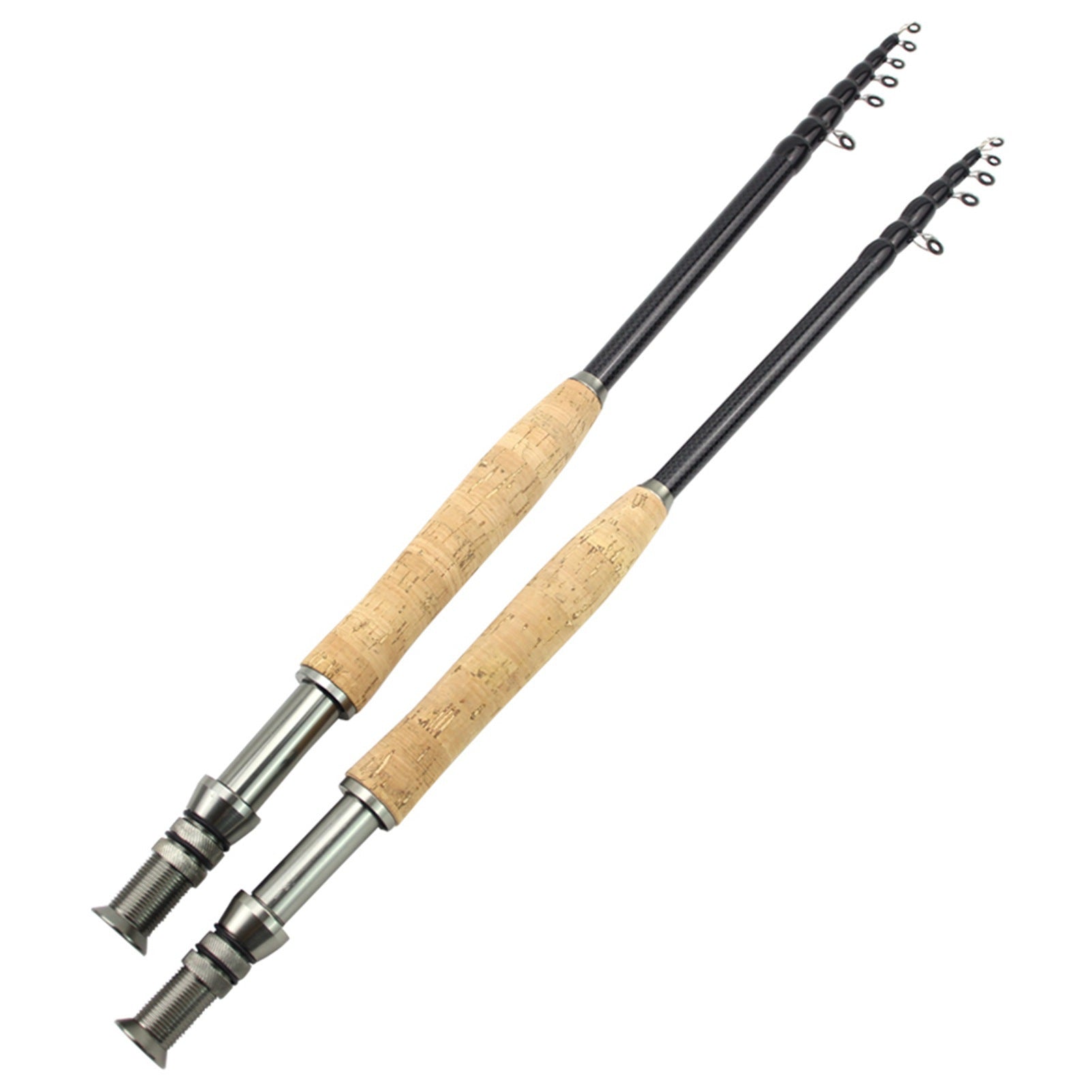 European and American Popular Portable Retractable Fly Rod Carbon Fiber Wooden Handle Fly Fishing Rod Lure Bass Pike Rod