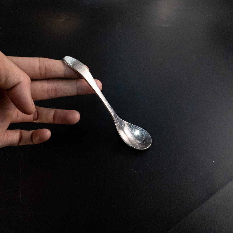 Titanium Spoon Pure Titanium Spoon Crystal Pure Titanium Coffee Spoon Hammered Ice Flower Spoon Household Deepened Tea Spoon Long Handle Seasoning Spoon