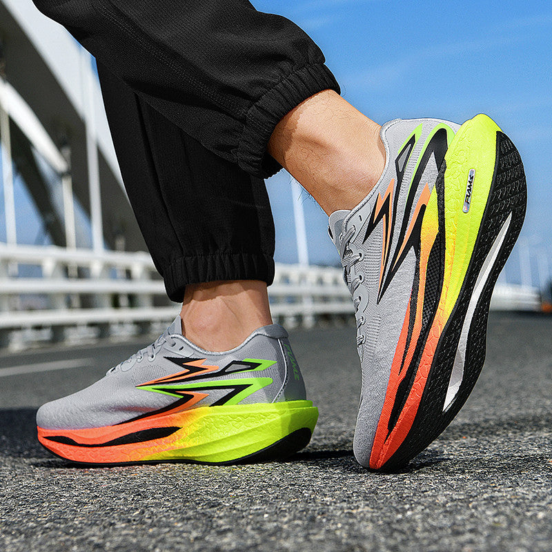 Fashion Four Seasons New Popcorn Carbon Plate Breathable Couple Running Shoes Comfortable Unisex Sports Shoes