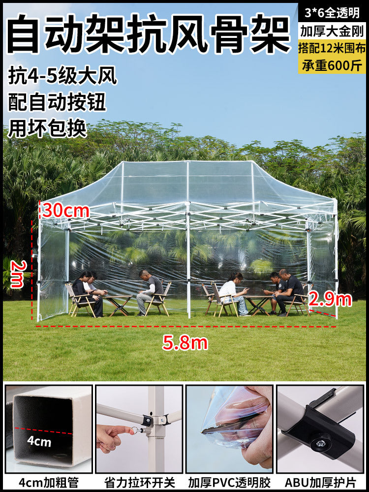 Sunroom Fully Transparent Enclosure Tent Outdoor Rainproof Windproof Balcony Awning Simple Insulation Flower Room Sunshade