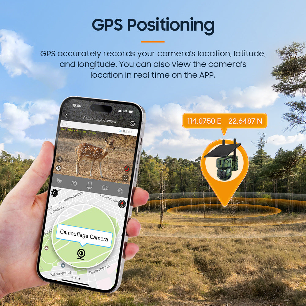 Low Power Consumption4G Animal Testing GPS Positioning Monitoring Dome Camera Outdoor HD Night Vision Solar Camera