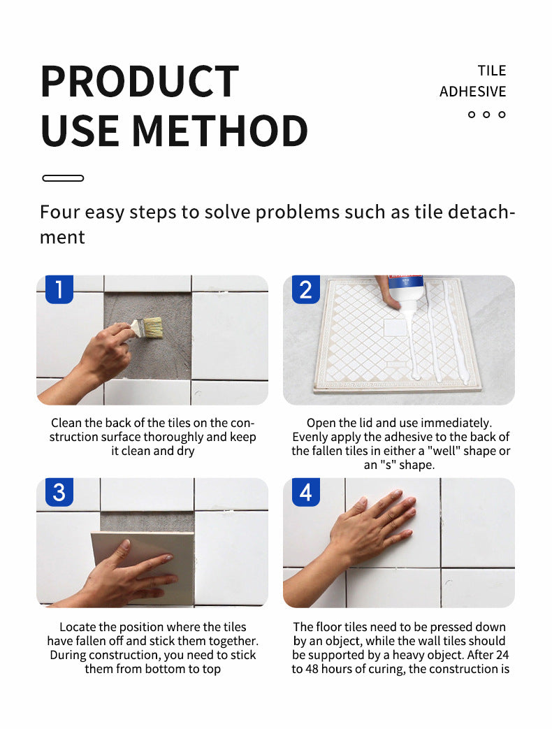 Tile Adhesive Cement Repair Floor Tile Hollow Drum Penetration Bonding Repair Wall Tile Falling Back Adhesive Strong Bonding Agent