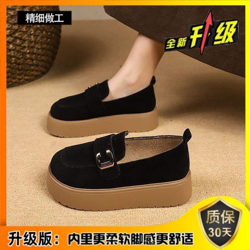 Women's Thick-Soled Birkenstock Shoes2025New Spring Retro Slip-On Lazy Casual Loafers Warm Birkenstock Single Shoes