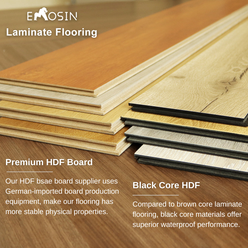 Eco-friendly Hdf Board Birch Wood Pure Milk White Glossy High Gloss Black and White Laminate Flooring for Events