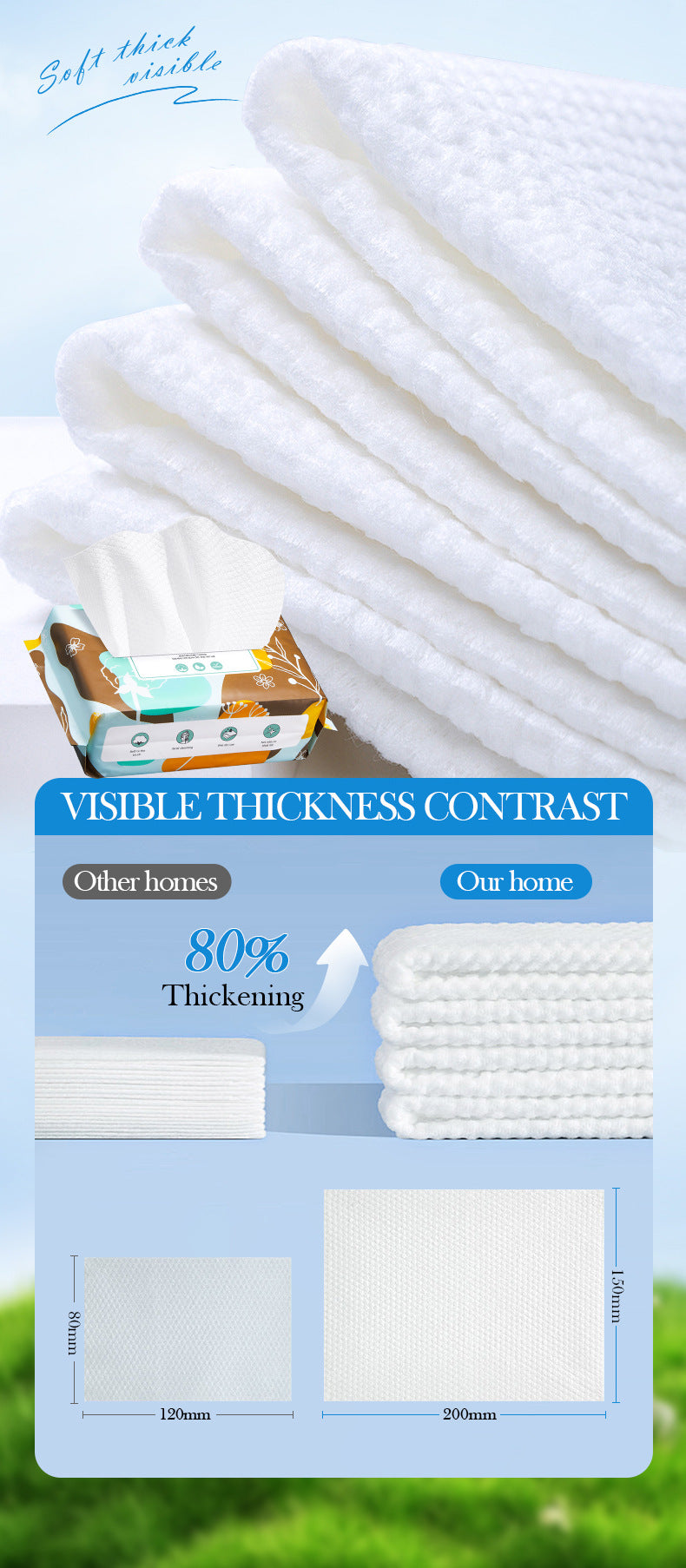 Pure Cotton Skin-Friendly Face Towel50Pumping SADOER Daily Makeup Remover Towels Face Towels Cross-Border Wholesale