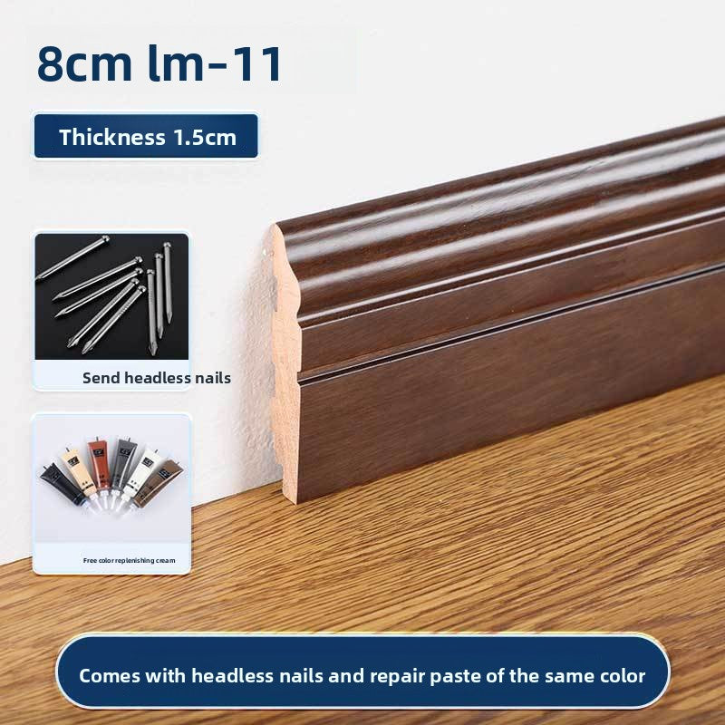 Ivory white solid wood skirting board 10cm Raw wood lines 10Centimeter wooden flooring with white skirting board