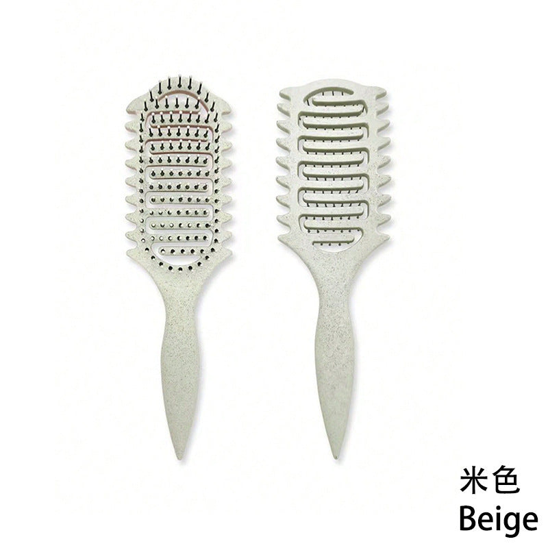 Curling Hair Special Three-Prong Comb Anti-Clumping Wide-Tooth Comb Smooth Hair Dry and Wet Dual-Use Comb Scalp Massage Hard-Tooth Hair Styling Comb