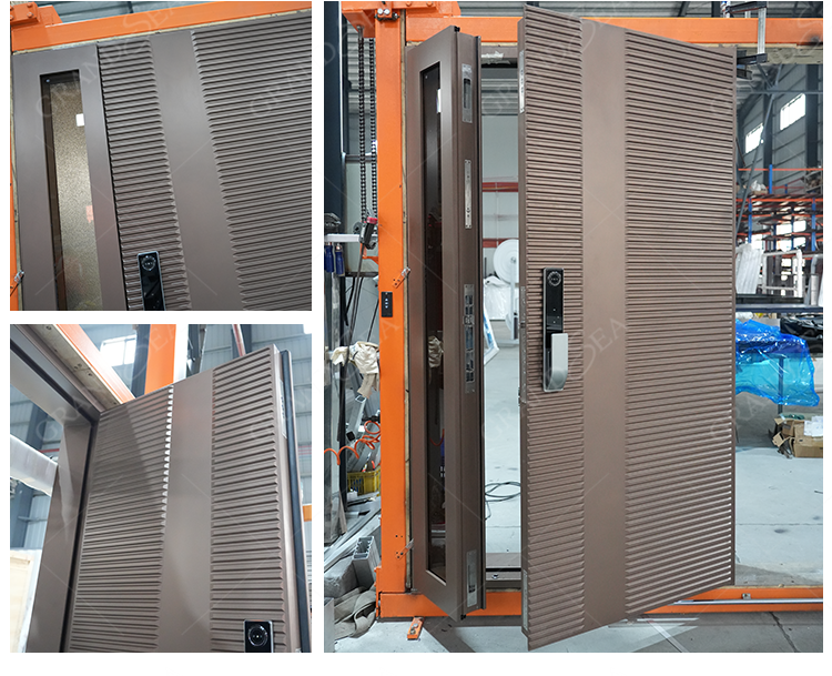 Modern Style Interior Stainless Steel Door Double Swing Open High Security Steel Door