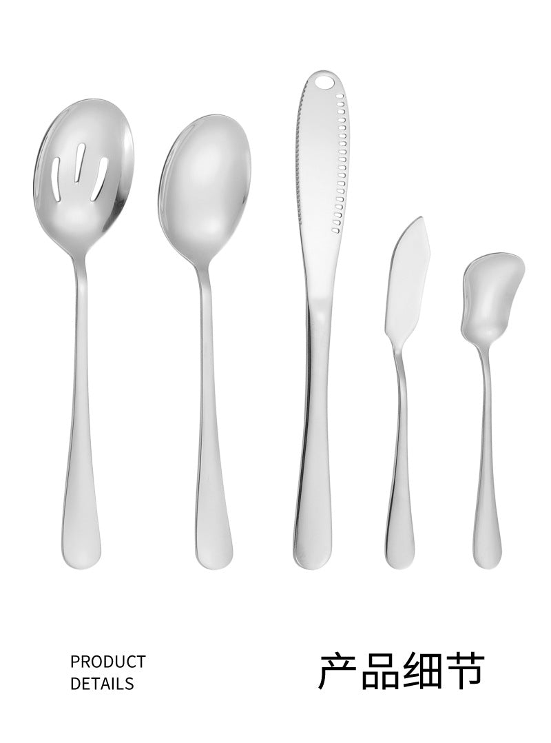 1010Stainless Steel Public Tableware Salad Dessert Spoon Fork Hotel Restaurant Self-service Spoon Fork Set