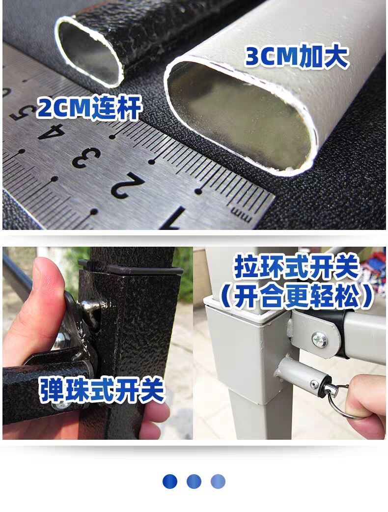 Outdoor Advertising Sunshade Folding Four-Corner Retractable Tent Advertising Umbrella Windproof Rainproof Stall Large Umbrella Four-Leg Tent