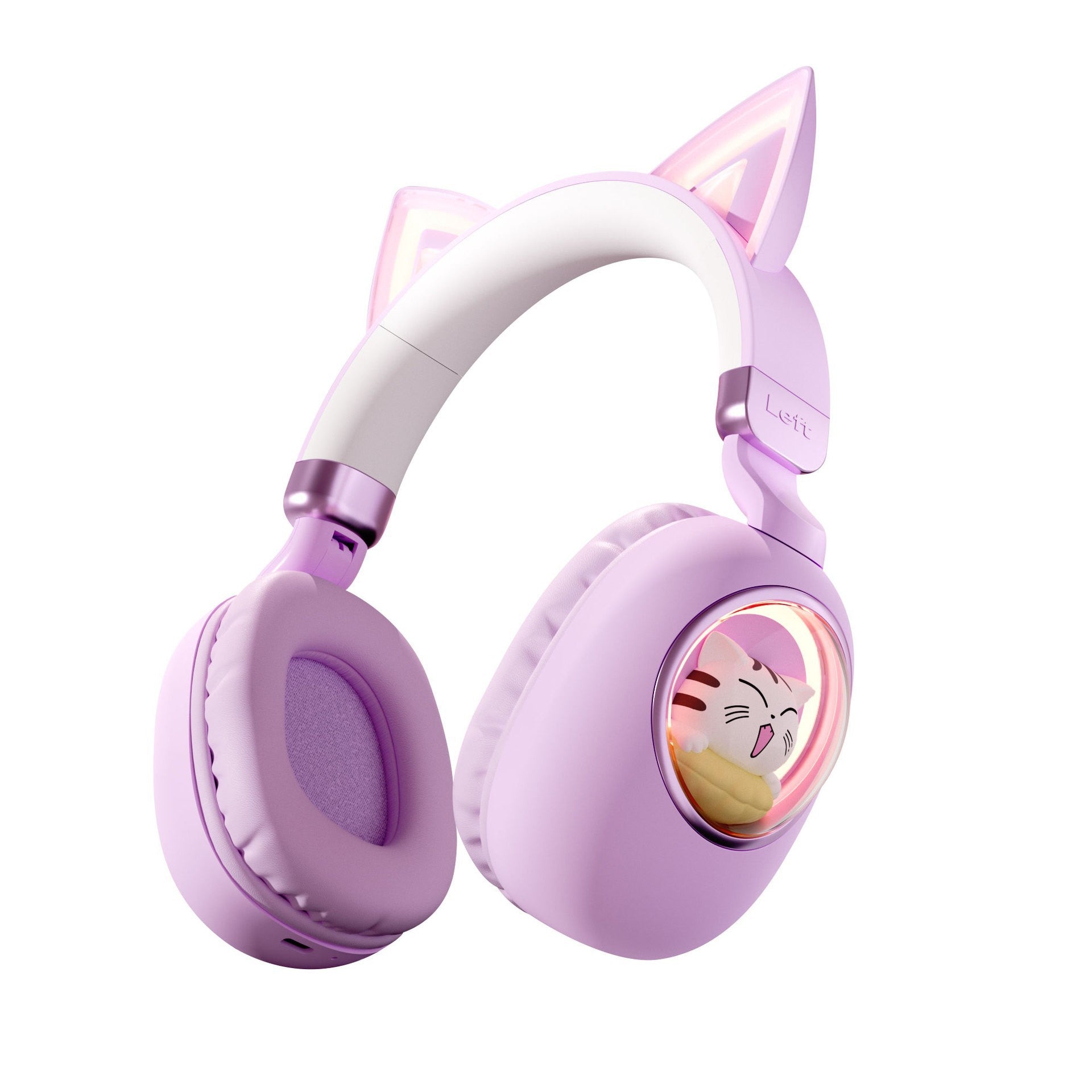 Cartoon Cat Head-mounted Bluetooth Wireless Earphones Long Battery Life Support Customization Cat Ear Cute Cat Ear Design