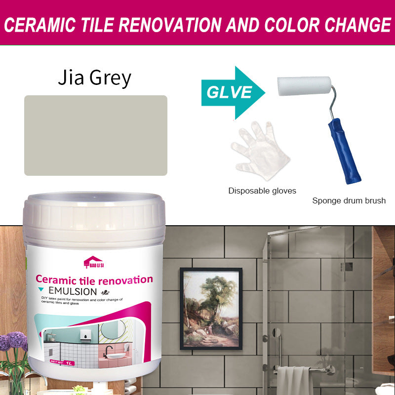 Water-Based Tile Paint Bathroom Floor Tile Color Change Renovation Coating Toilet Glass Wear-Resistant Waterproof Paint Matte