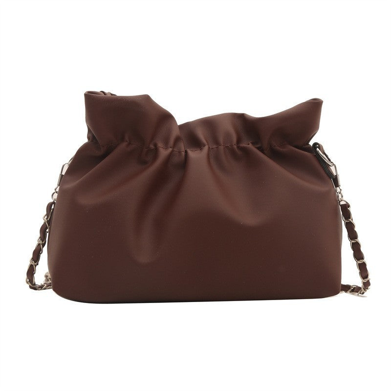 French Style Ruched Cloud Bag Niche Design Single Shoulder Women's Bag Versatile Chain Simple Fashion Crossbody Underarm Women's Bag