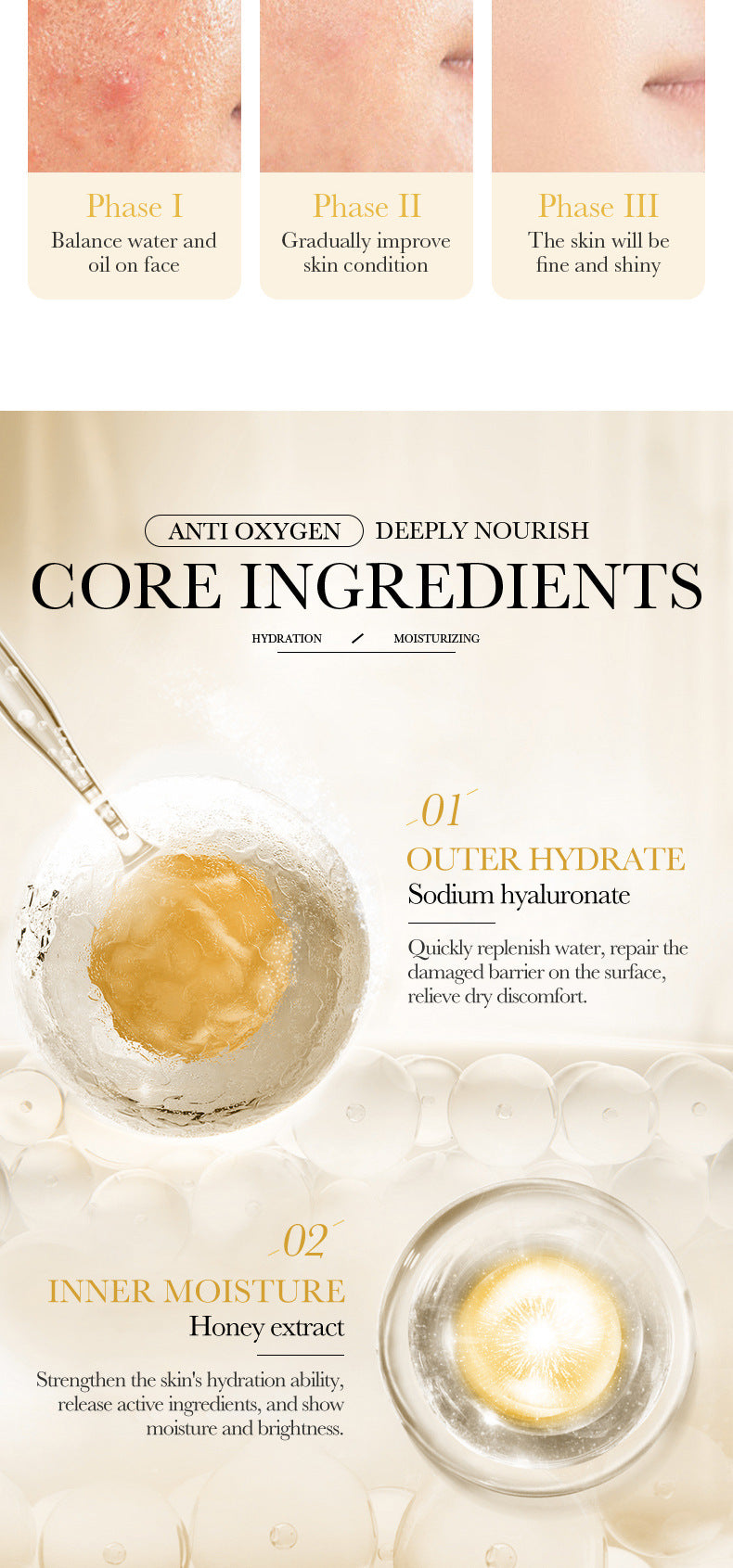 Full English Mask30gBIOAOUA Honey Hydrating Pearl Moisturizing Rose Snail Moisturizing  Foreign Trade Wholesale