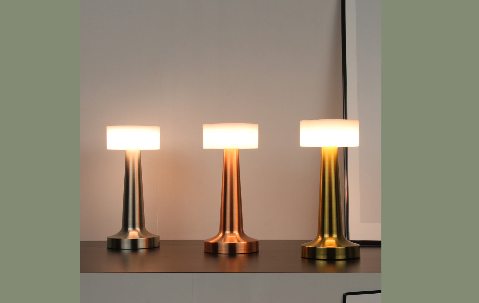 USB Rechargeable Eye Protection Bedside Table Lamp Bar Qingba Hotel Atmosphere Touch Night Light LED Metal Table Lamp