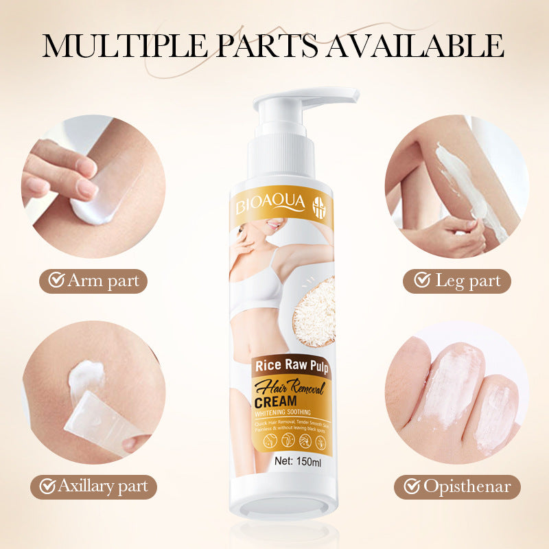 Rice Puree Whitening Hair Removal Cream BIOAOUA Soothing Leg Hair Removal Body Hair Removal Cream Wholesale