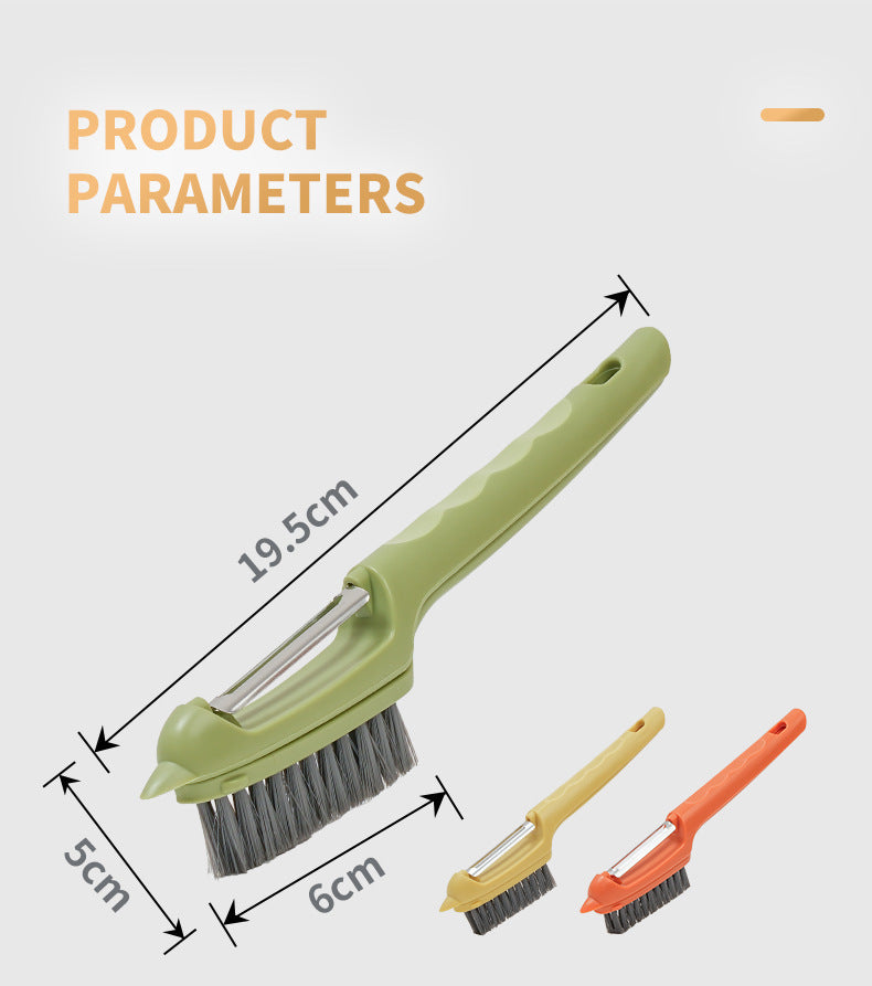 New Multifunctional Fruit and Vegetable Cleaning Tool, Two-in-One Peeler for Potatoes, Fruit Tree Cleaning Brush