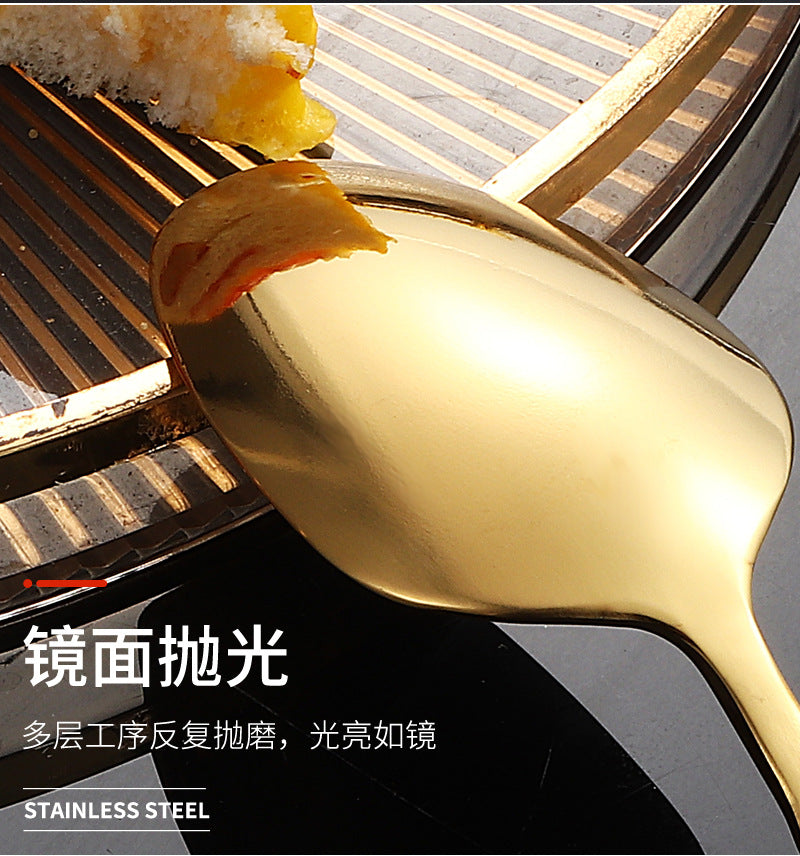 201Stainless steel tableware hotel high-end cutlery set24Set of Restaurant Star Point Steak Knife and Fork Set