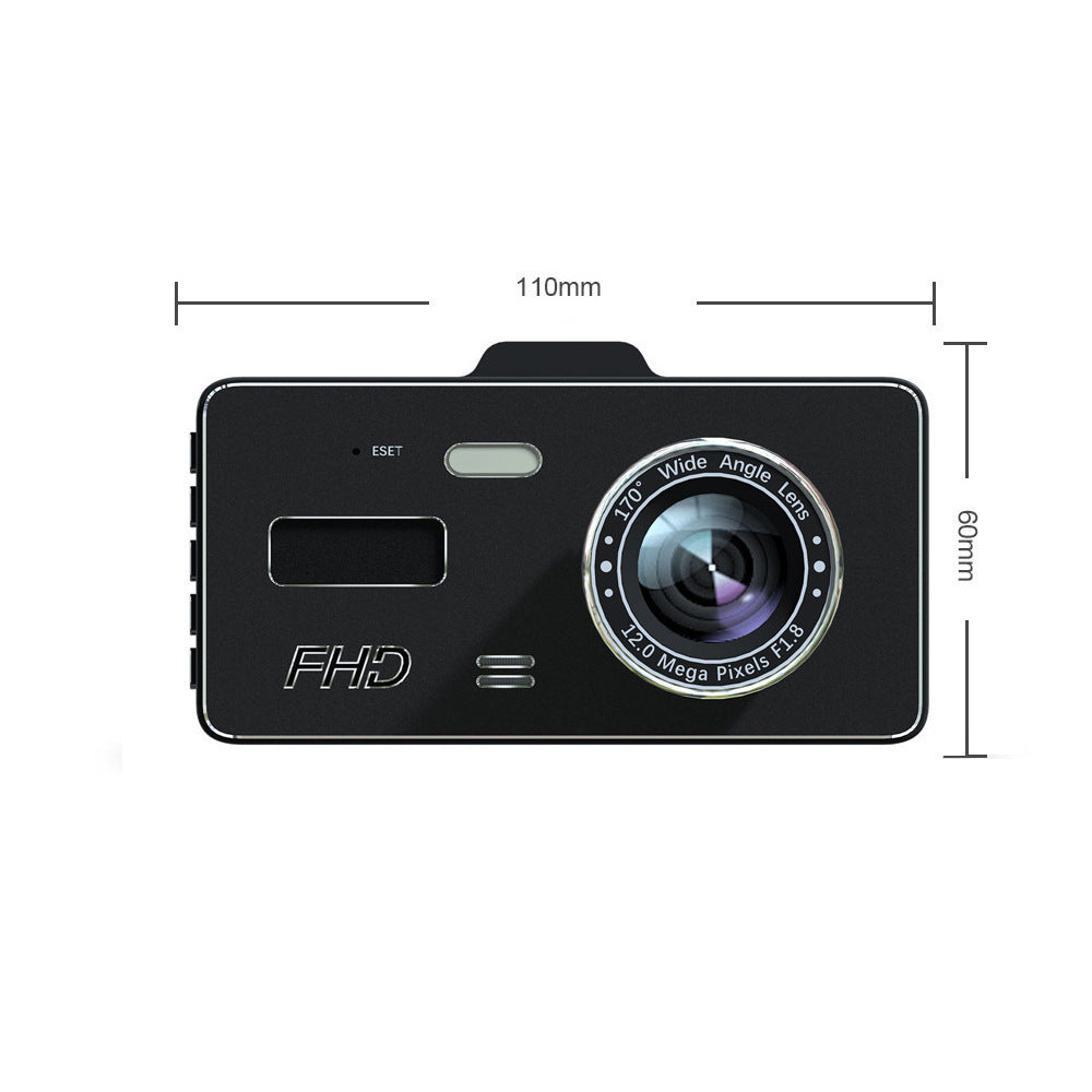 Car HD1080P Touch Screen4Dual Lens Front and Rear Dual Recording Dash Cam with Rear View Camera
