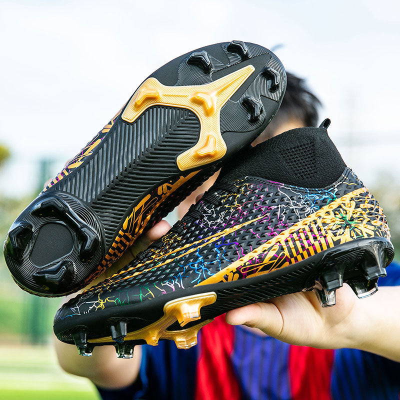 New high-top soccer shoes for men and women AG Spike TF Broken Nail Youth Student Grassland Competition Training Shoes