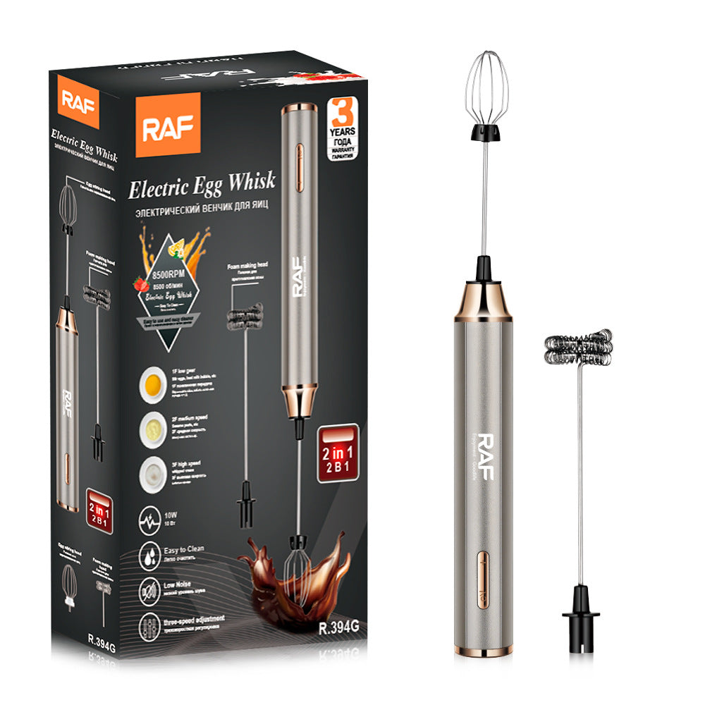 RAF Cafe Electric Milk Frother Milk Stirrer Whisk Egg Beater Coffee Frother Home Use 2-in-1