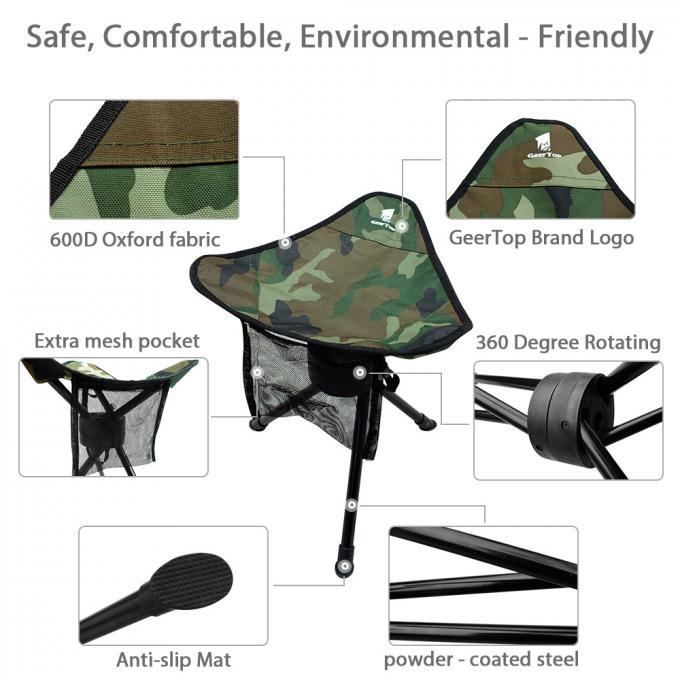 Outdoor Folding Chair Picnic Leisure Rotating Tripod Chair Fishing Portable Thickened Camping Stool