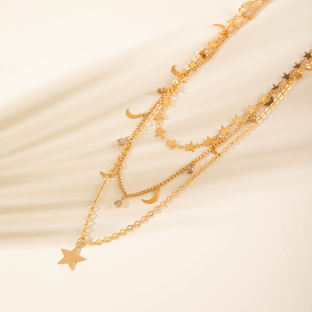 Geometric Star Tassel Chain Necklace Versatile Metal Style Sexy Multi-layer Stacking Y Type Necklace