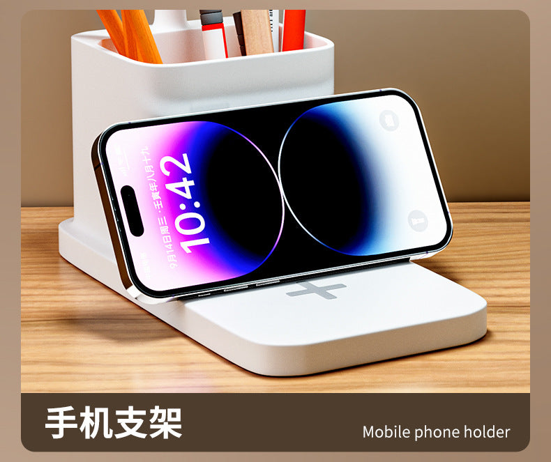 New LED Study Desk Lamp Wireless Charging Lamp Desk Pen Holder Lamp Bedroom Night Light Office Eye Protection Desk Lamp