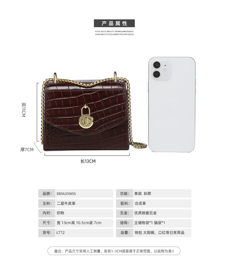 New Trendy Fashion Small Square Bag Retro Chic Single Shoulder Women's Bag Unique Niche Fresh Crossbody Women's Bag