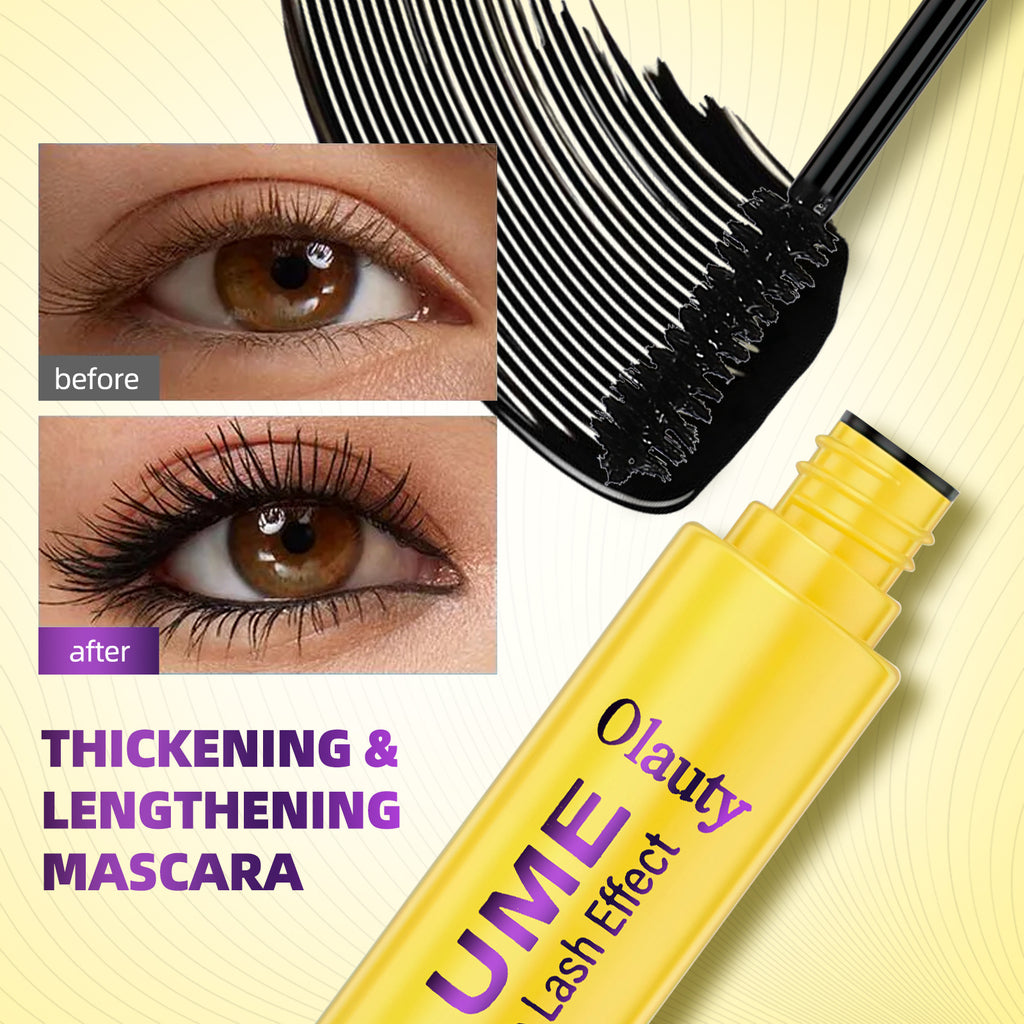 tkOlauty False Eyelashes Waterproof Mascara9ml Long-lasting non-smudge fiber volumizing curling mascara