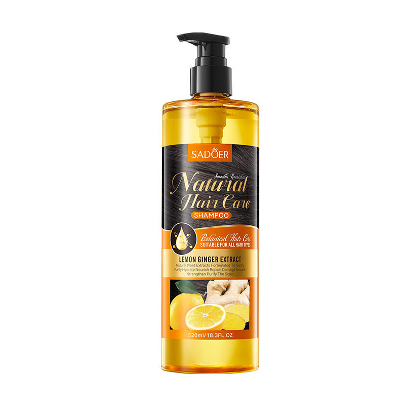 Lemon Ginger Shampoo520ml SADOER Smooth Nourishing Cleansing Shampoo Cross-Border Wholesale