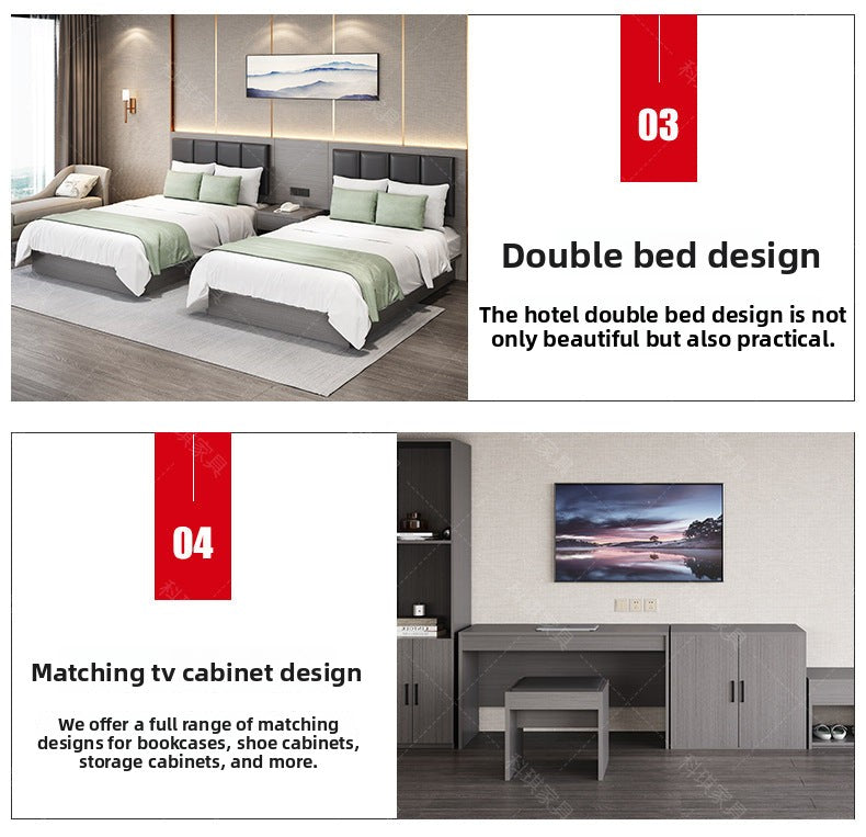 Hotel Guesthouse Bed Standard Room Full Set Furniture Apartment Homestay Single Double Bed Hotel Rental Room Special Bed Box